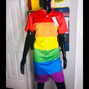 Rainbow Stripe Romper size large